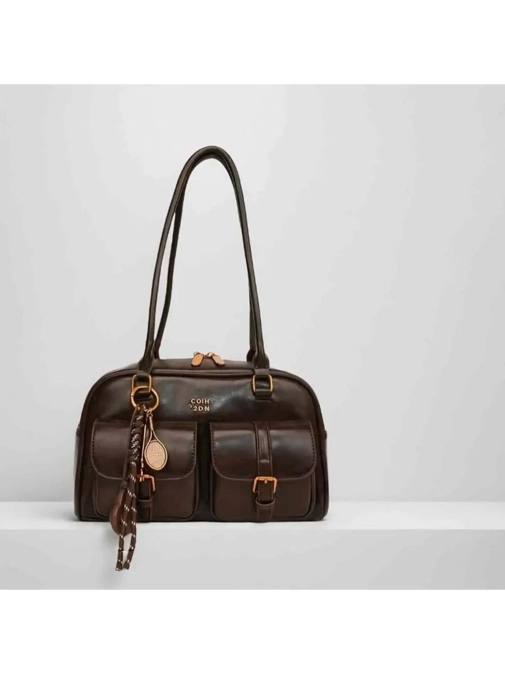 Vintage Y2K Leather Shoulder Bag - Cute Brown Hobo Purse for Women, Summer Style